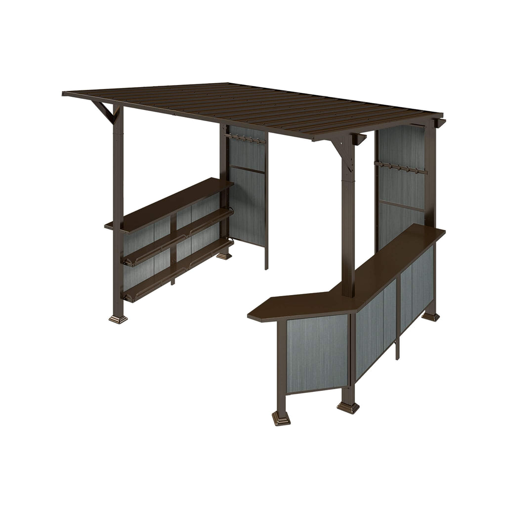 [09X10FT] Alora Premium Outdoor Hardtop Grill Gazebo With Shelves (SAK90431)