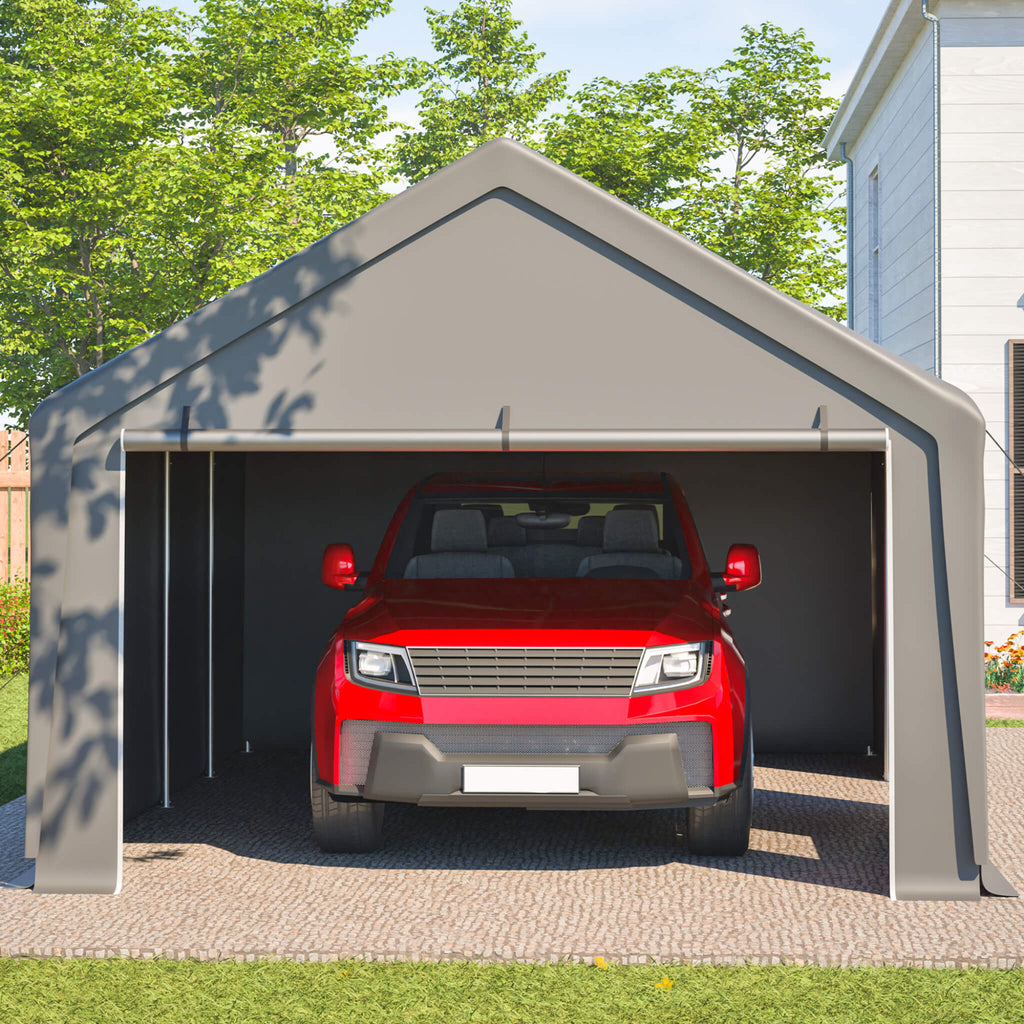 [13X26FT] Alora Heavy-Duty Carport Canopy With Roll-Up Doors And Windows (SAK14975)