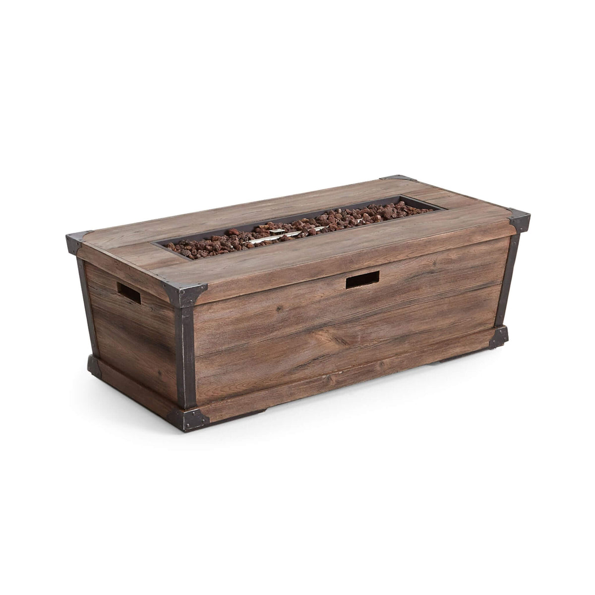 Alora 56-Inch Outdoor 50K BTU Wood Pattern Rectangle Gas Burning Fire Pit (SAK43681)