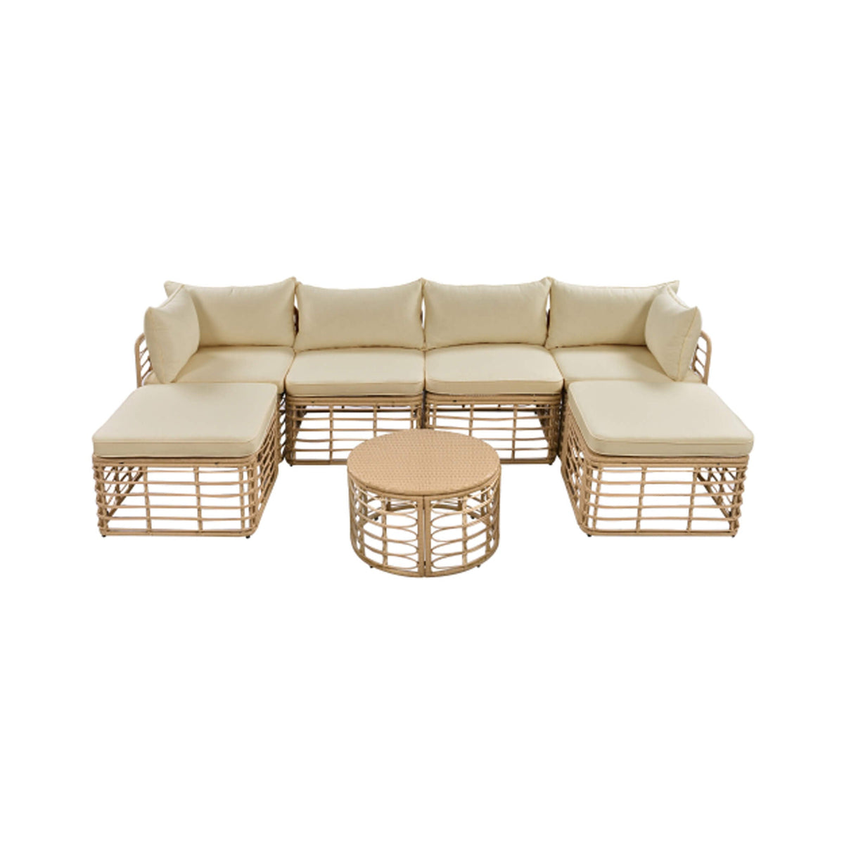 Alora 7-Piece Outdoor All-Weather Rattan Patio Sofa Set With Cushions (SAK47230)