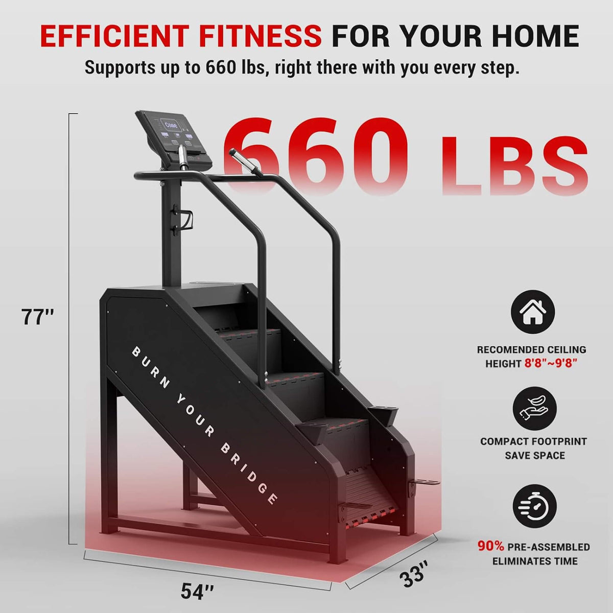 Commercial Stair Stepper With LED Display And 15 Resistance Levels (SAK91837)