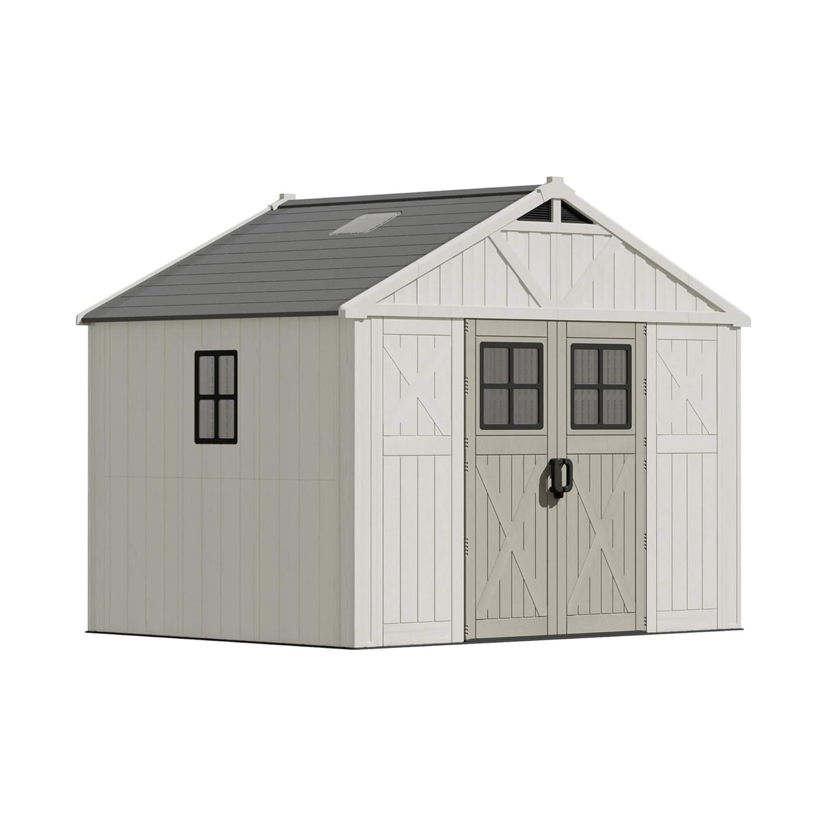 Alora Large Resin Outdoor Storage Shed With Floor, Windows, And Lockable Door (SAK98421)